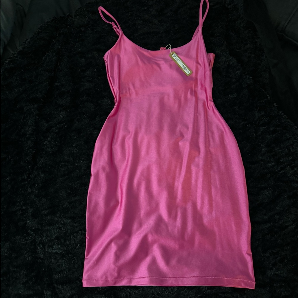 Skims shine spandex  jersey mini dress